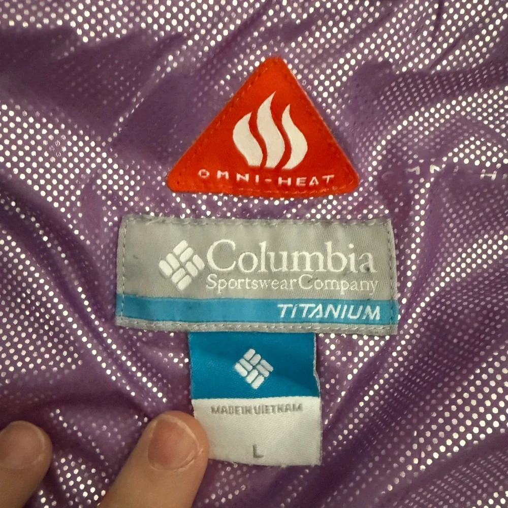 Columbia Kids Large Omni Heat‎ Heavy Duty Charcoal and Lavender Puffer Jacket